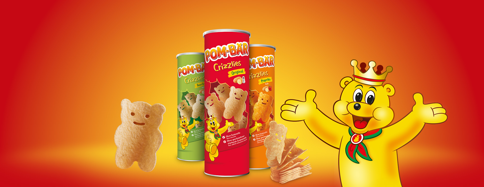 Die Chips in Bärenform Knusprig-dünn und lecker gewürzt